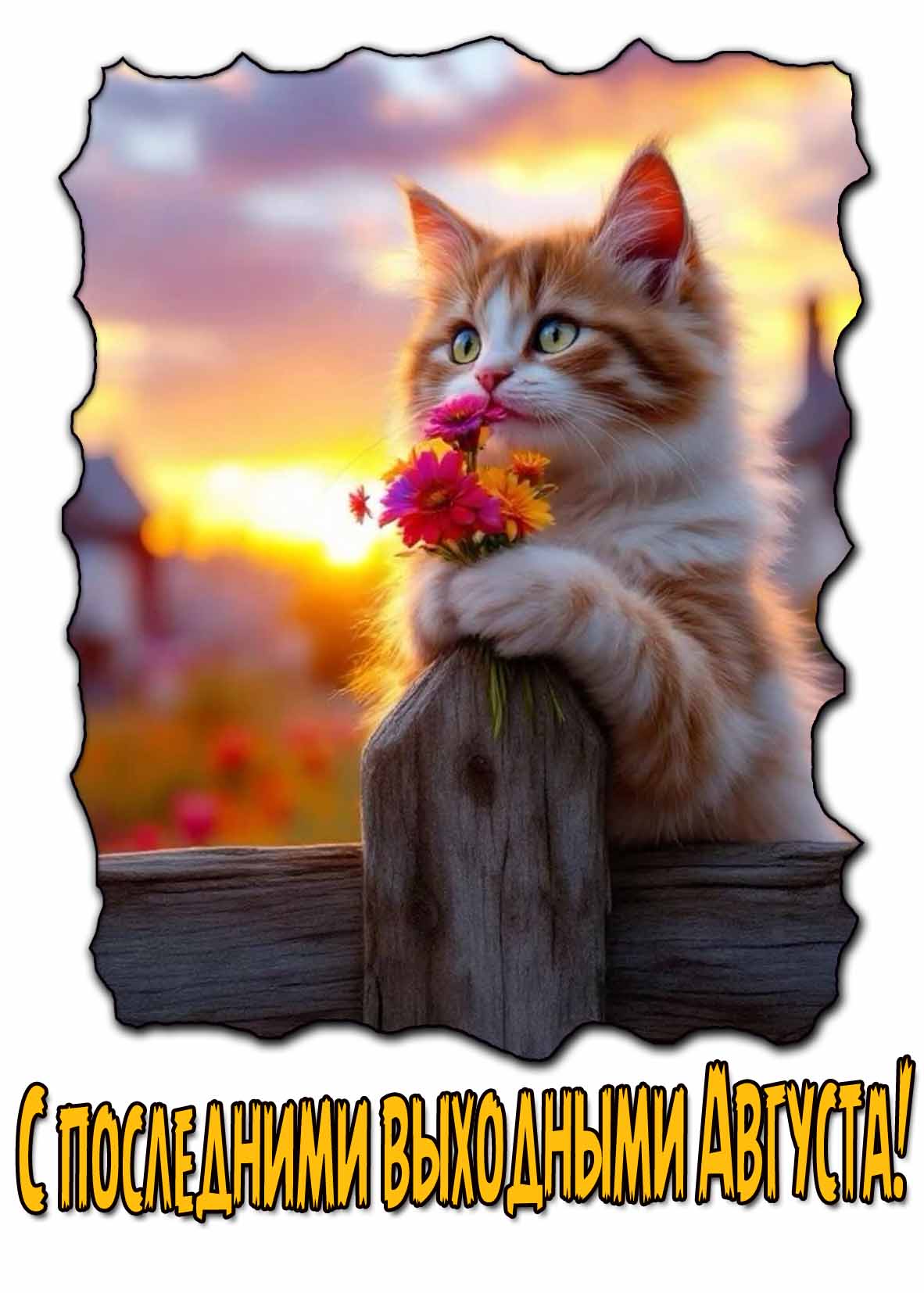 Открытка с последними выходными Августа