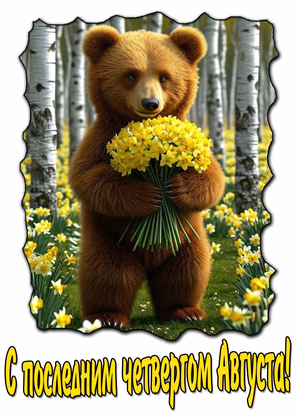 Красивая открытка с последним четвергом Августа