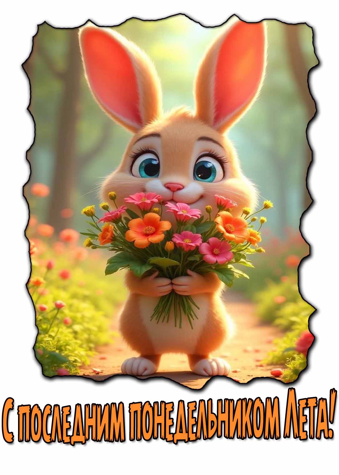 Красивая открытка с последним понедельником лета