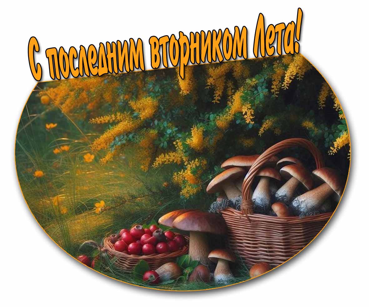 Красивая открытка с последним вторником лета