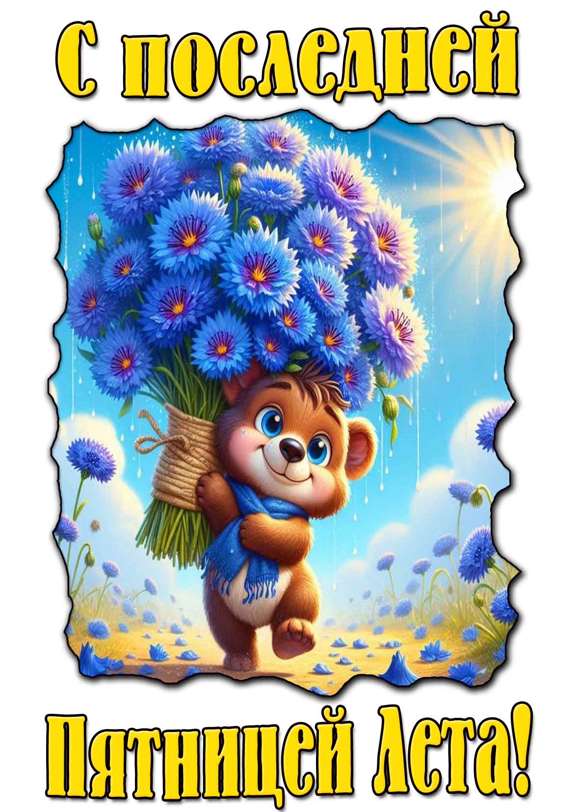 С последней пятницей лета! - красивая картинка с цветами