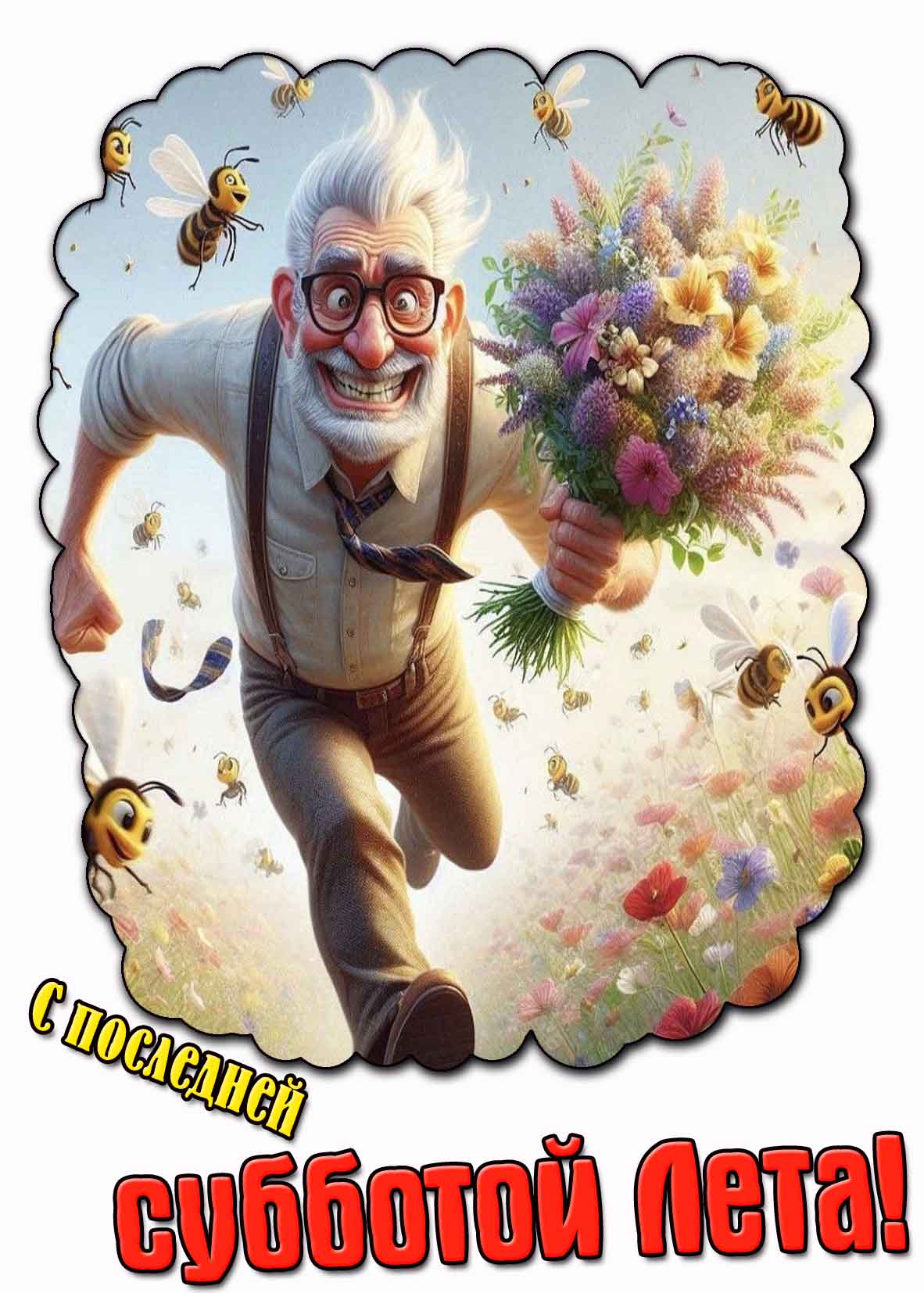 Прикольная открытка с последней субботой лета