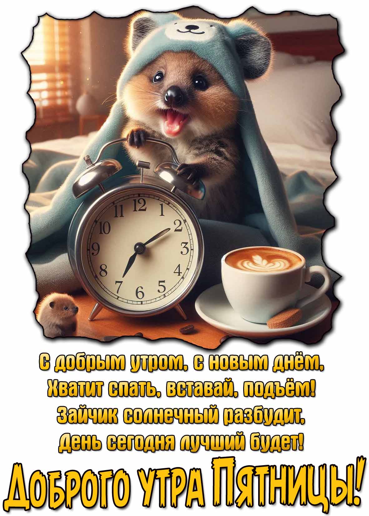 Доброго утра Пятницы! - красивая картинка с со стишком