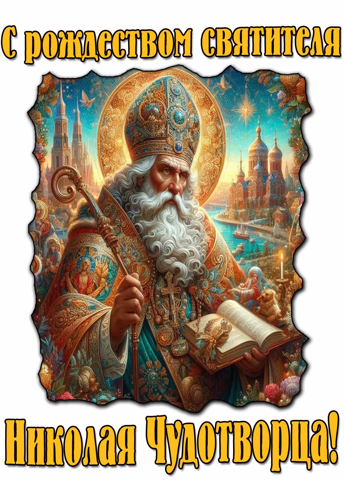 Красивая картинка с Рождеством святителя Николая Чудотворца