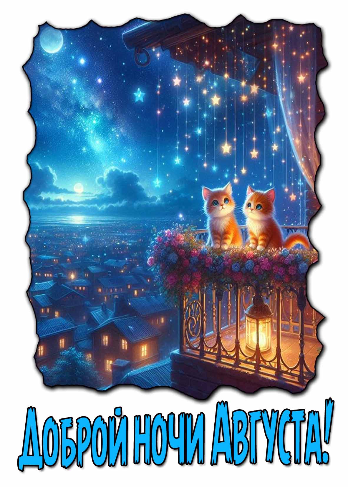 Доброй ночи Августа! - красивая открытка