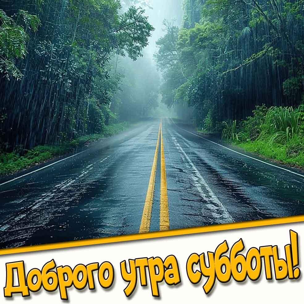 Картинка доброго утра субботы - с дождём
