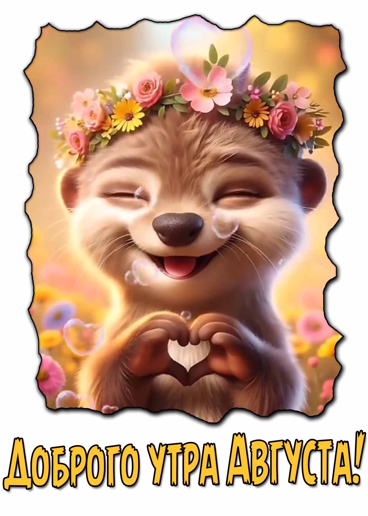 Доброго утра августа! - красивая открытка для влюблённых
