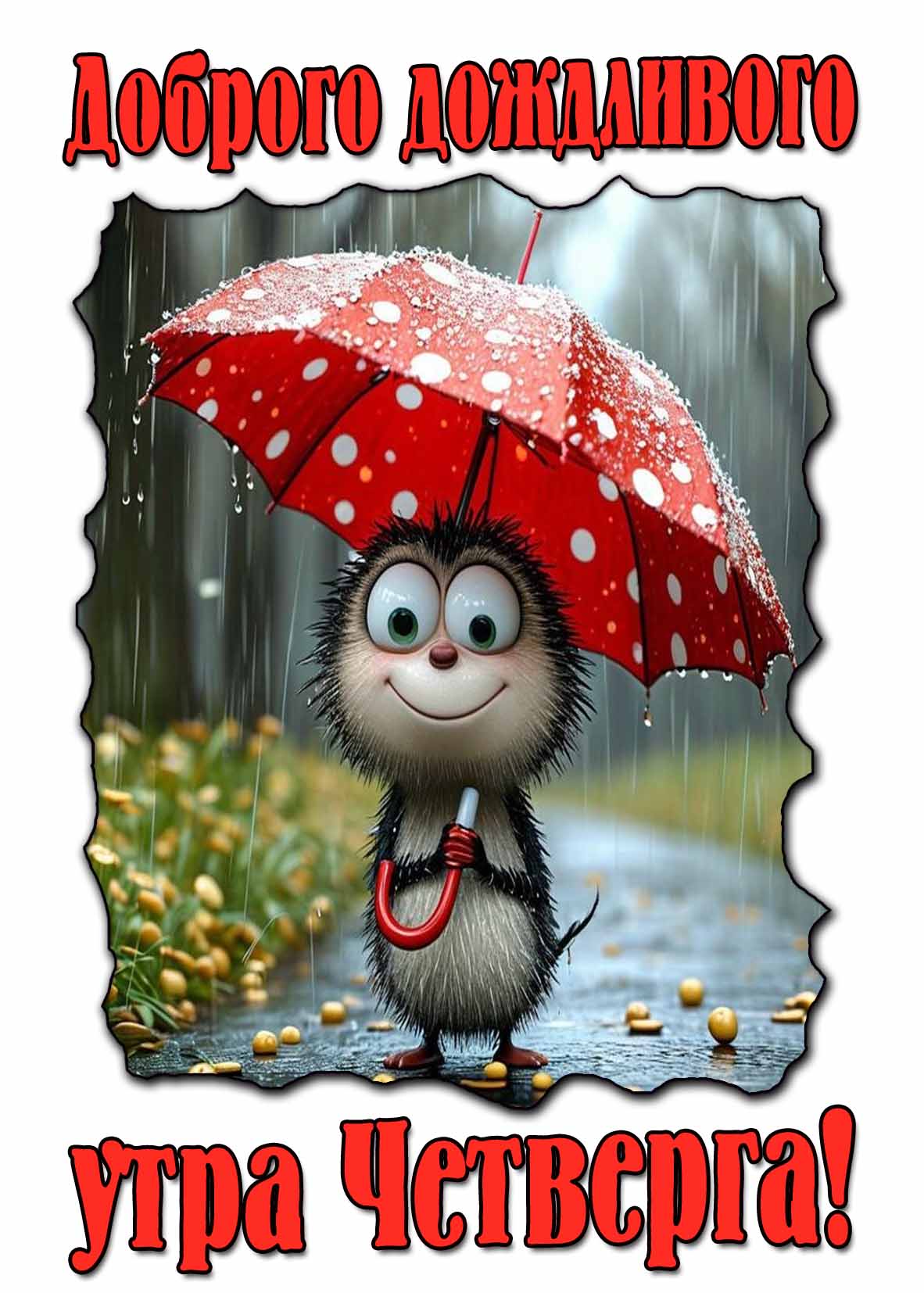 Картинка доброго дождливого утра четверга