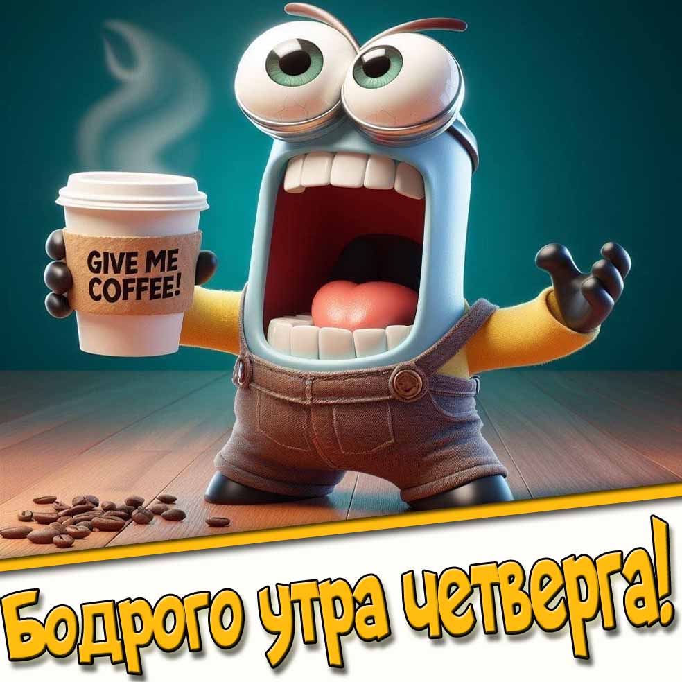 Бодрого утра Четверга! - смешная открытка