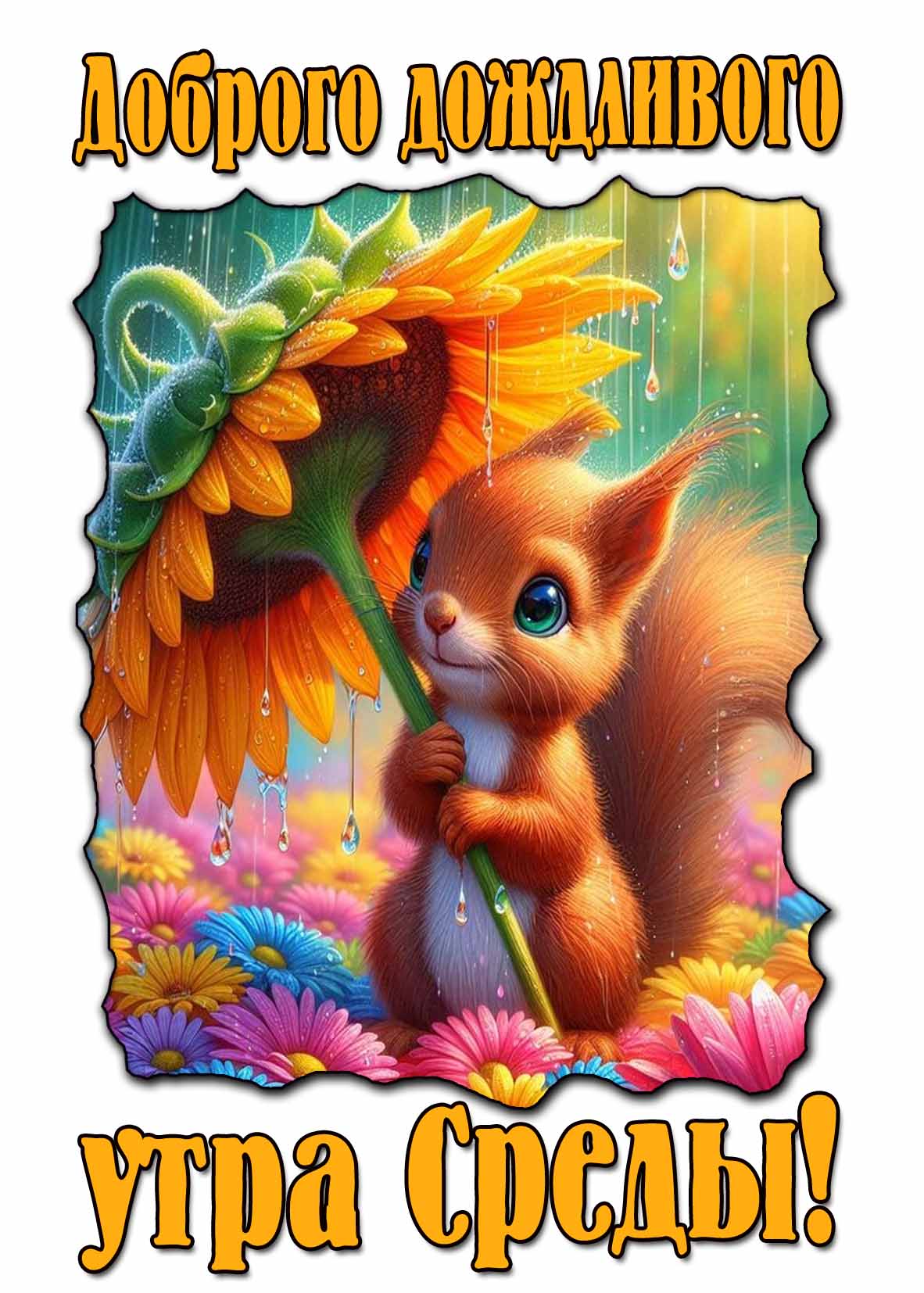 Картинка доброго дождливого утра среды