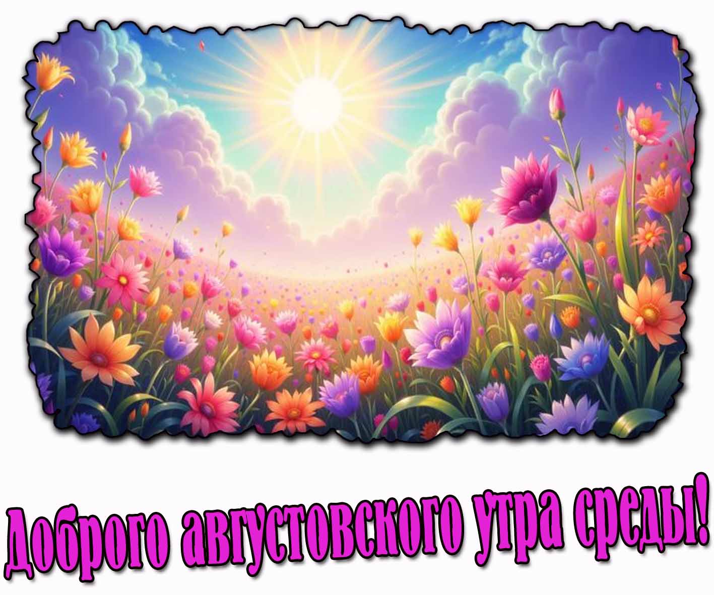 Открытка доброго августовского утра среды