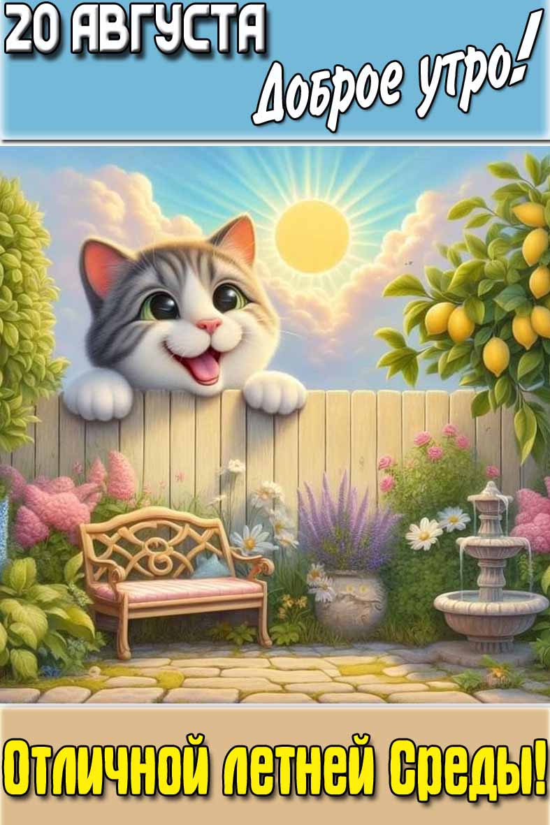 Картинка "20 августа доброе утро! Отличной летней среды!"