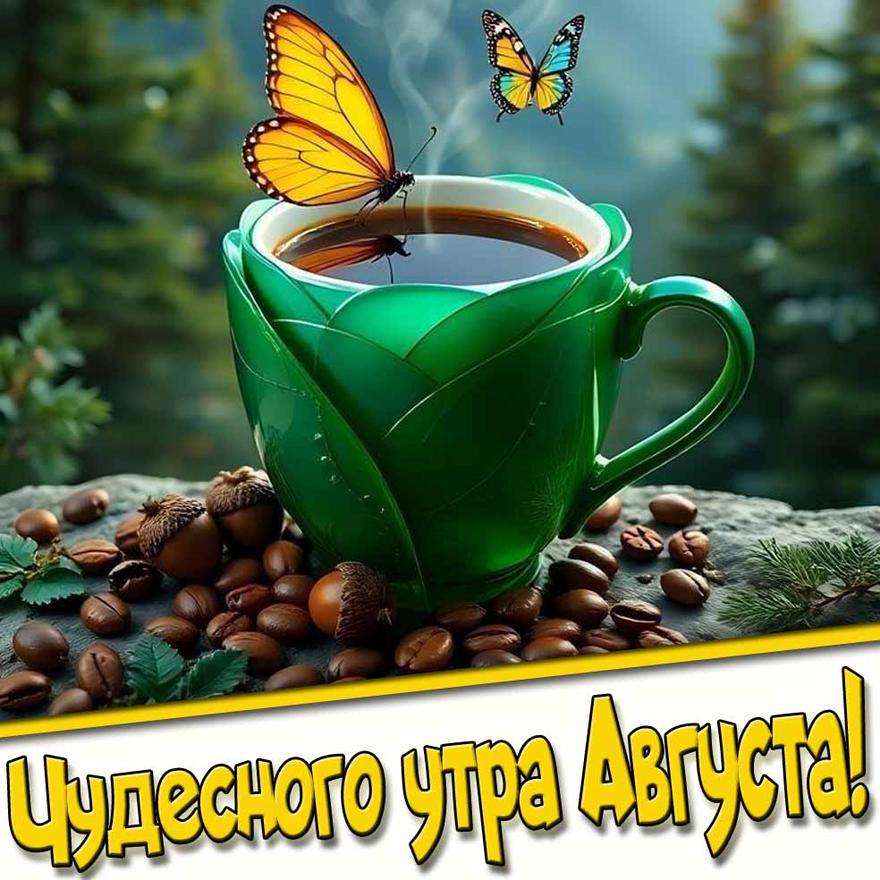 Чудесного утра Августа! - картинка с кофе