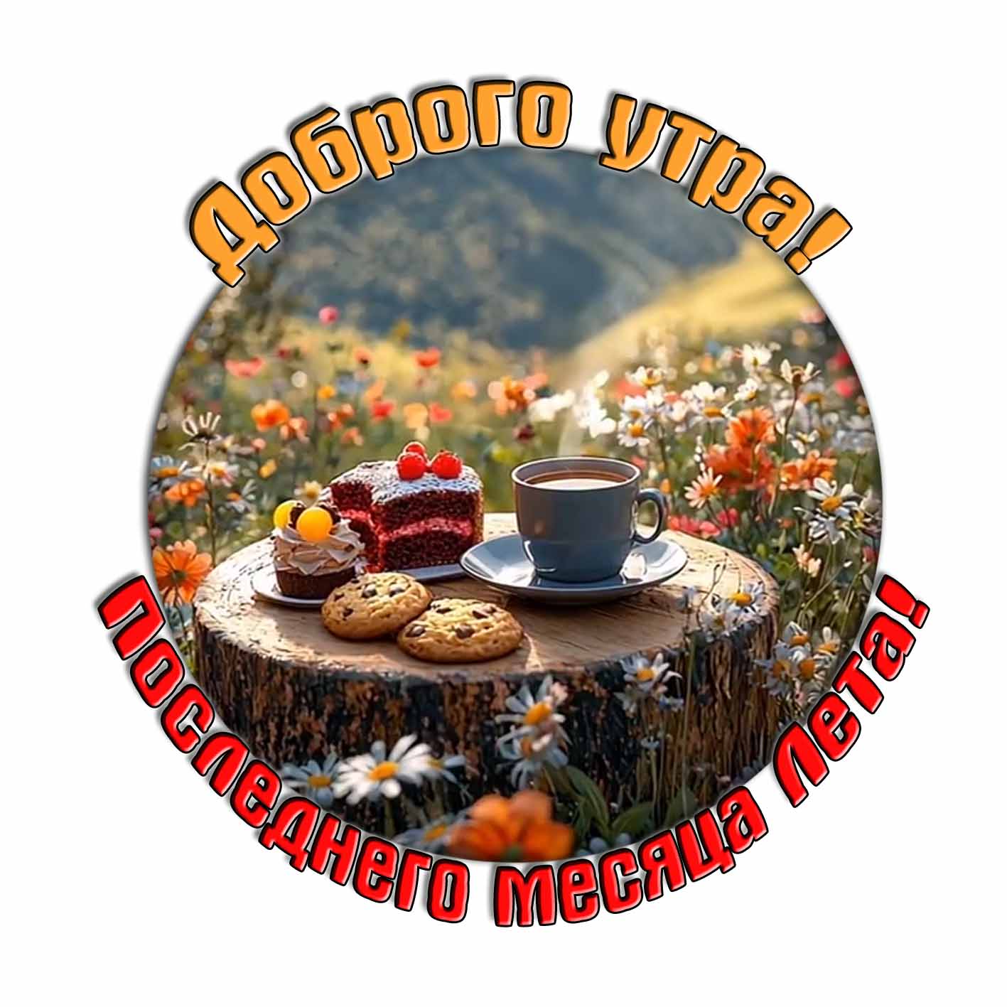 Картинка "Доброго утра! Последнего месяца лета!"