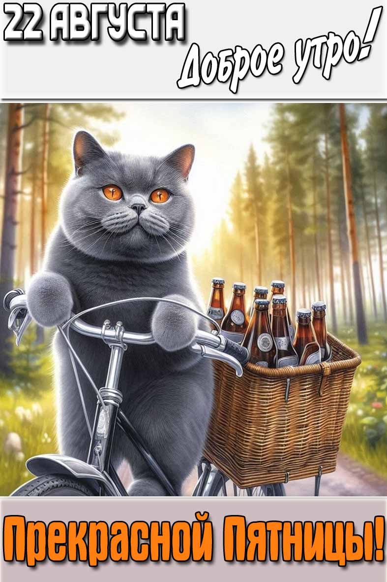 Открытка "22 августа доброе утро! Прекрасной Пятницы!"