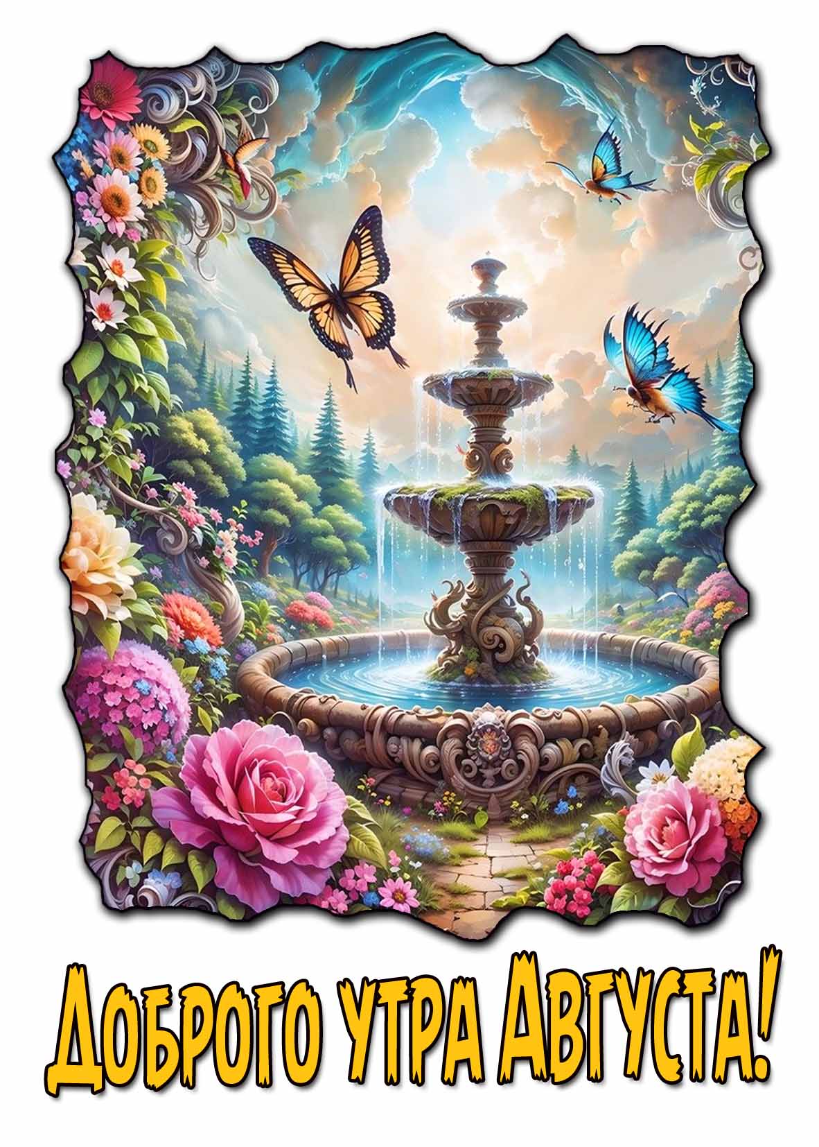 Красивая открытка доброго утра Августа