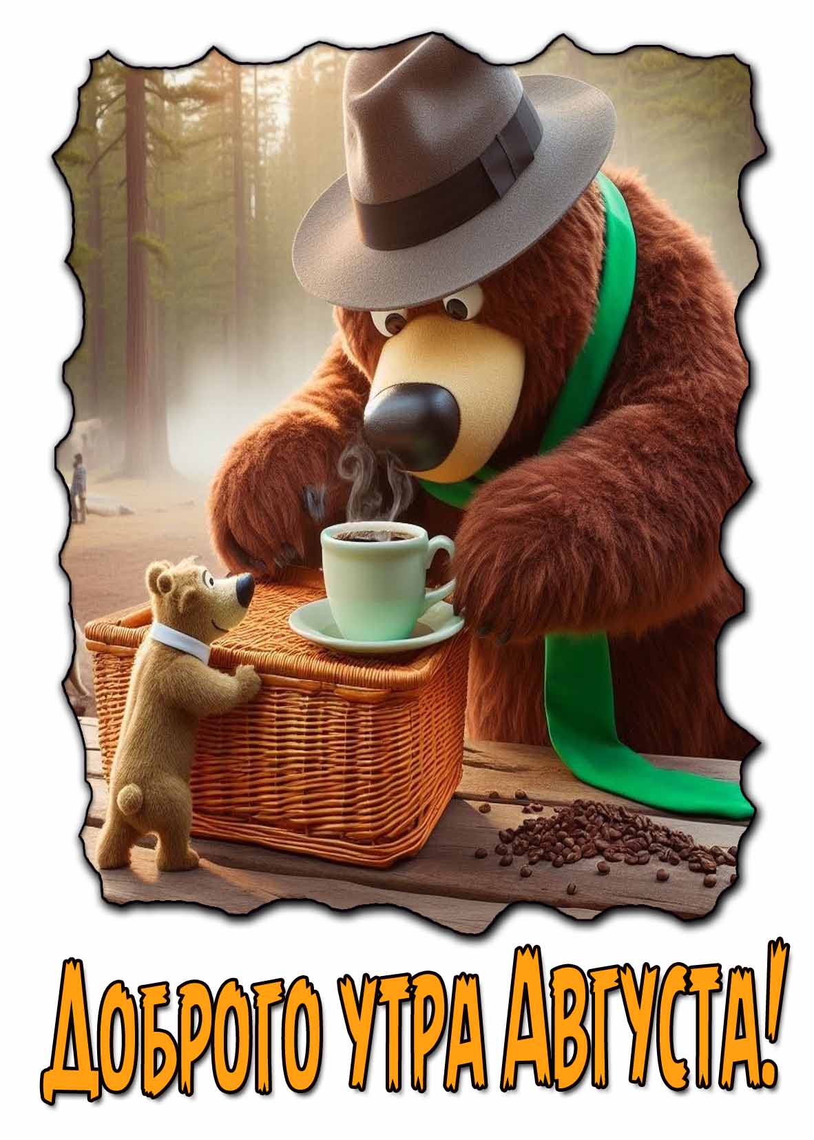 Весёлая открытка доброго утра августа