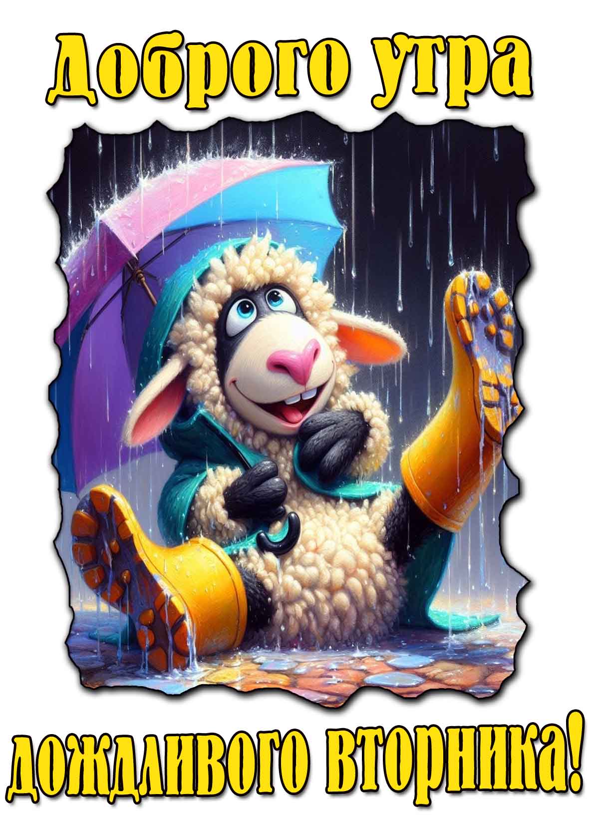 Картинка доброго утра дождливого вторника