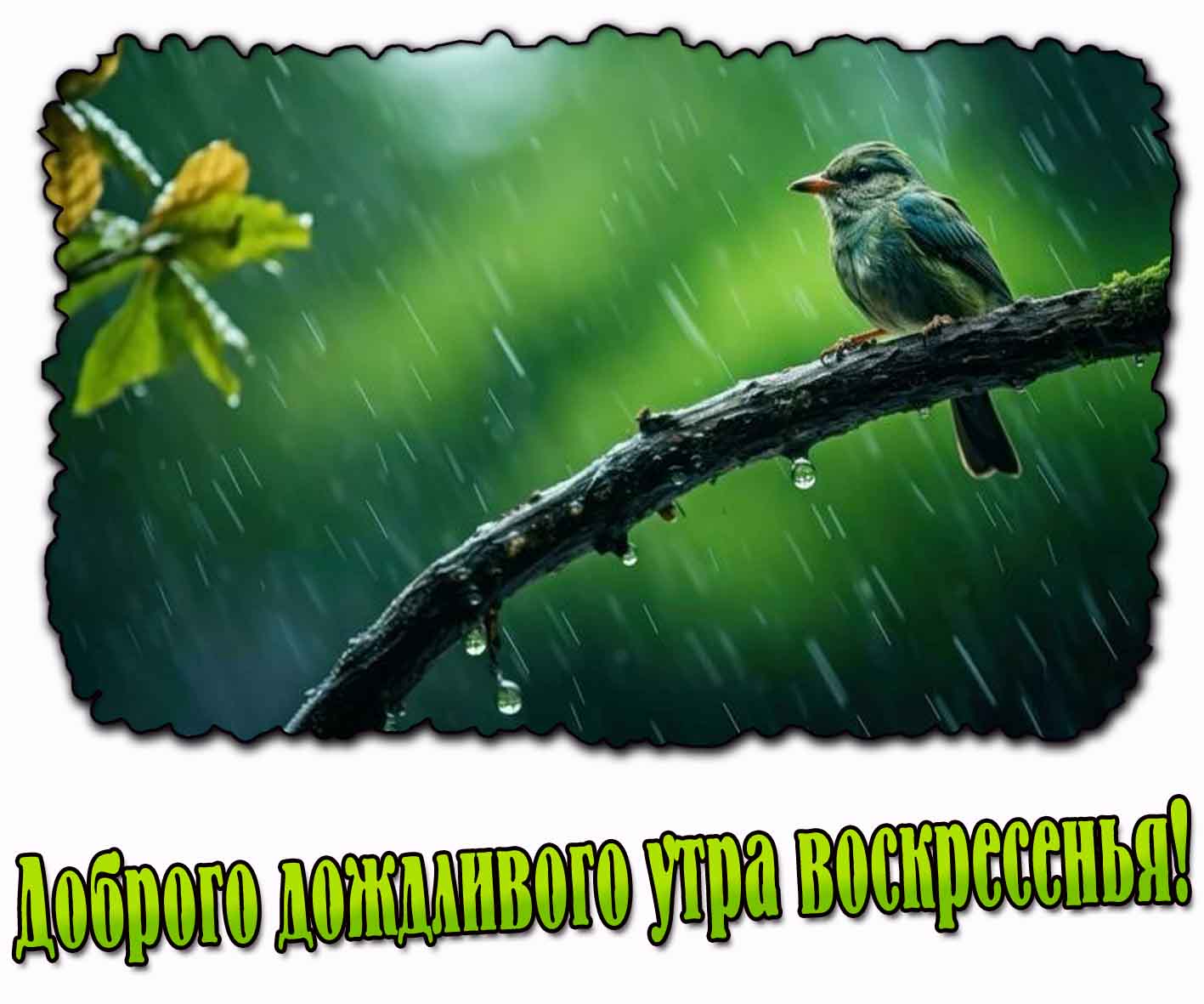 Картинка доброго дождливого утра воскресенья!