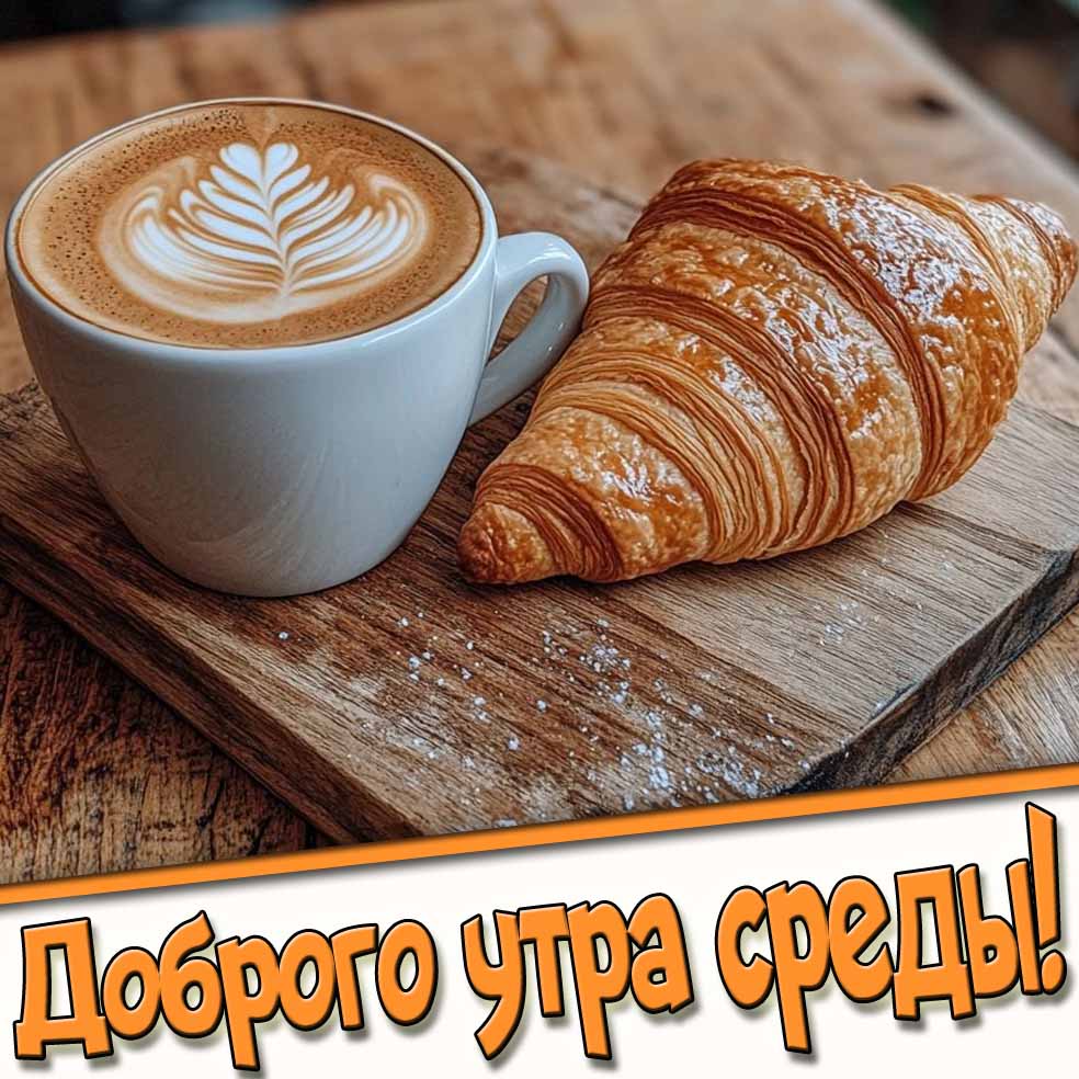 Доброго утра среды! - картинка с кофе