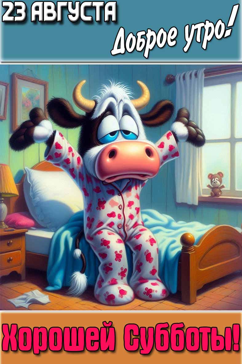 Открытка "23 августа доброе утро! Хорошей субботы!"