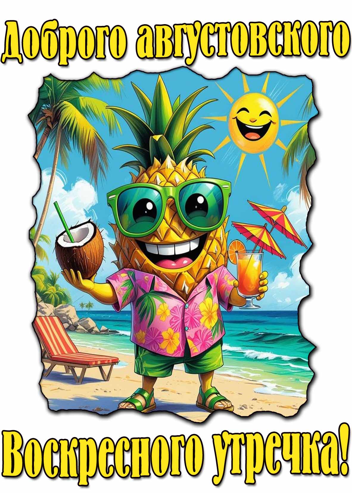 Открытка доброго августовского воскресного утречка