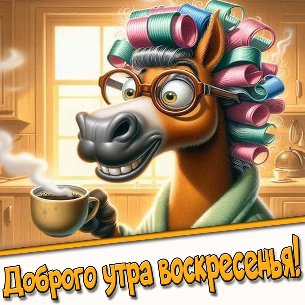 Смешная открытка доброго утра воскресенья