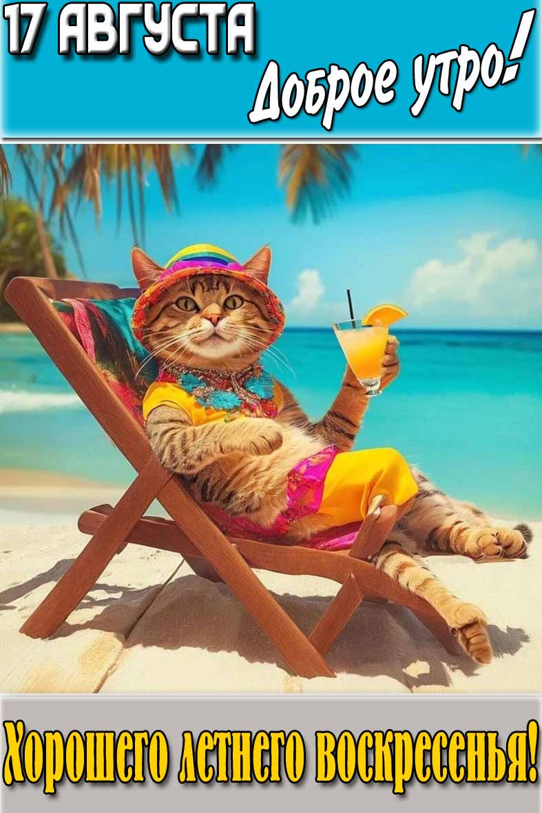 Картинка "17 августа доброе утро! Хорошего летнего воскресенья!"