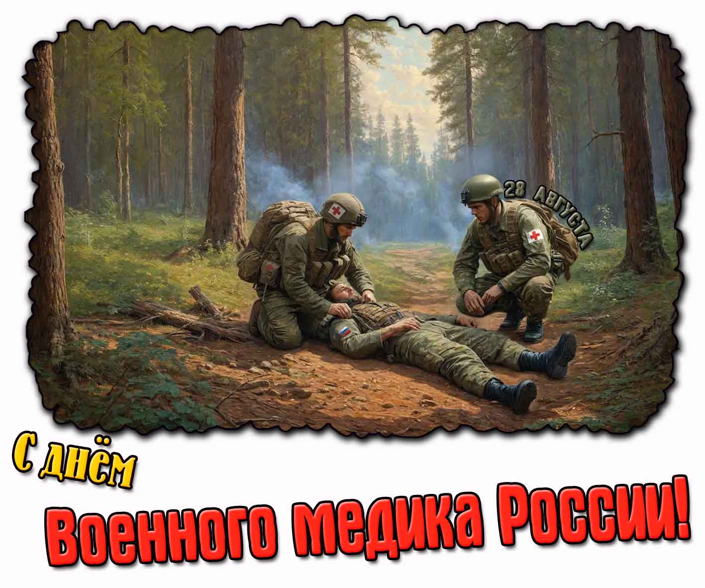 Красивая открытка с днём военного медика России
