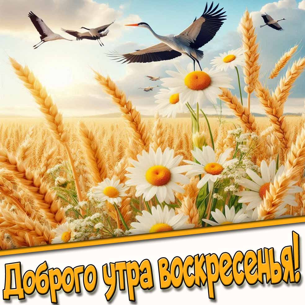 Доброго утра воскресенья! - картинка с ромашками