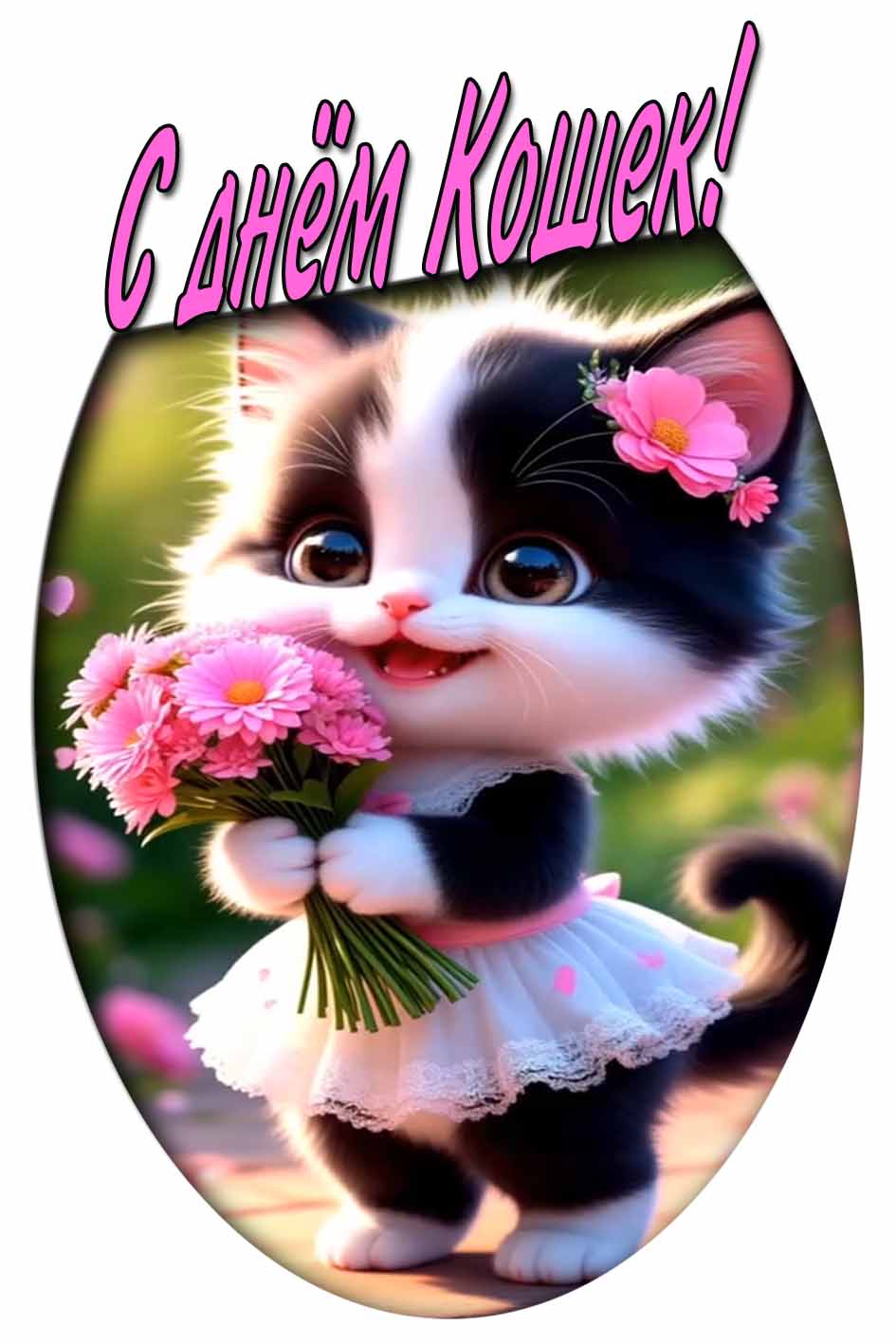 Милая картинка ко дню кошек