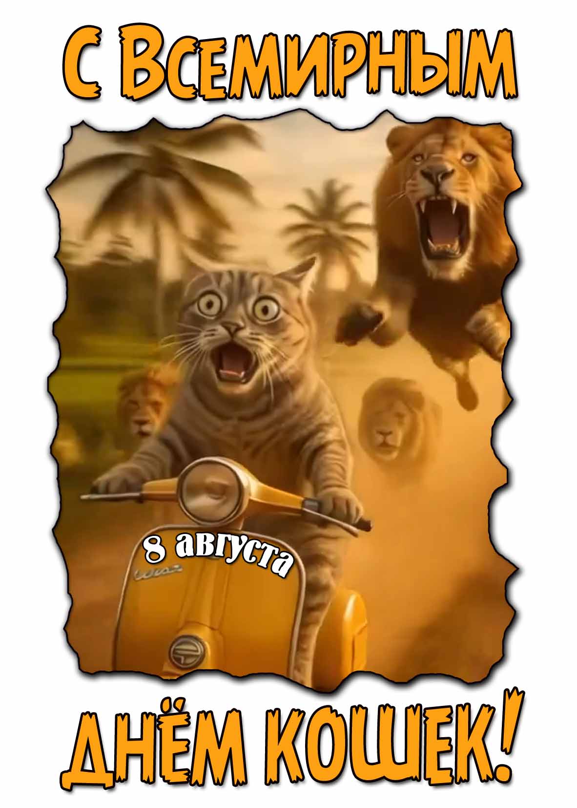Смешная картинка на Всемирный день кошек