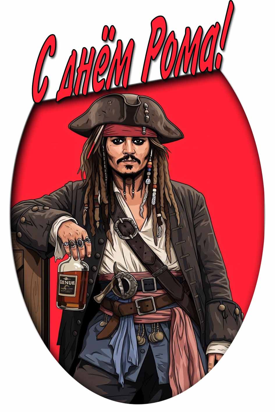 Открытка с днём Рома!