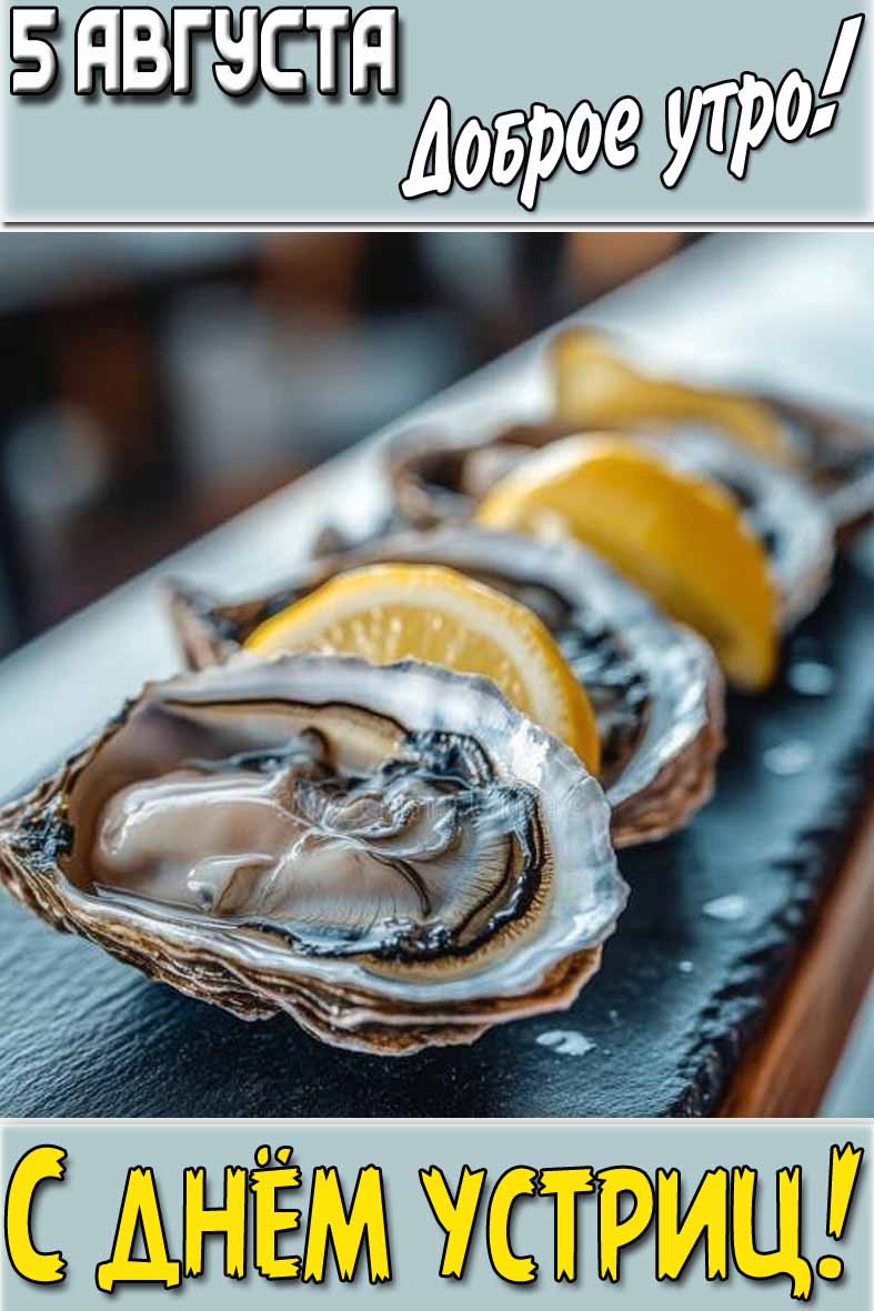 Картинка "5 августа доброе утро! С днём устриц!"
