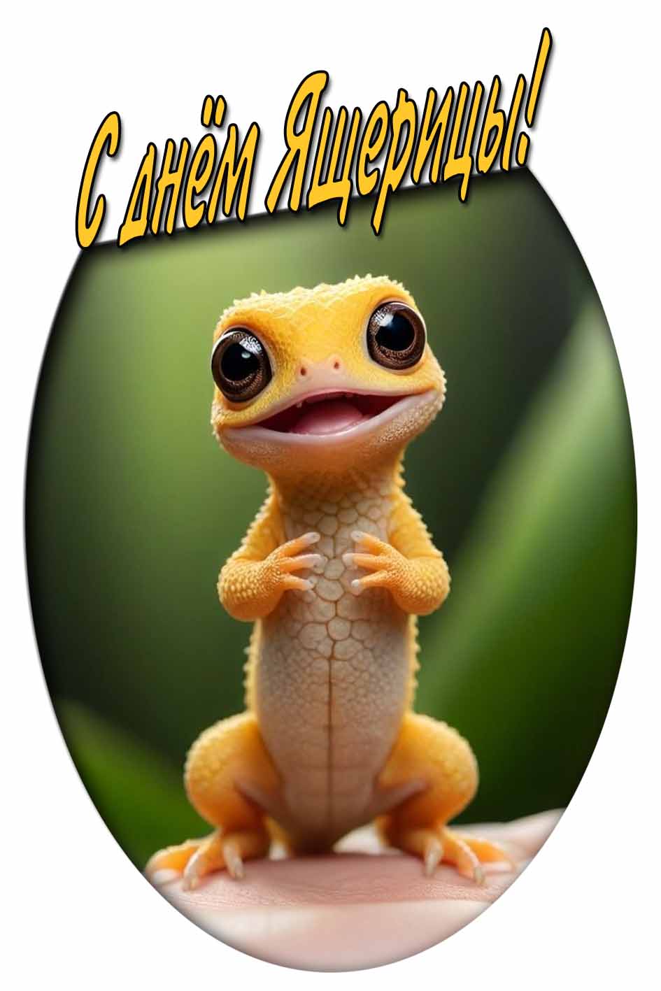 С днём ящерицы! - милая открытка