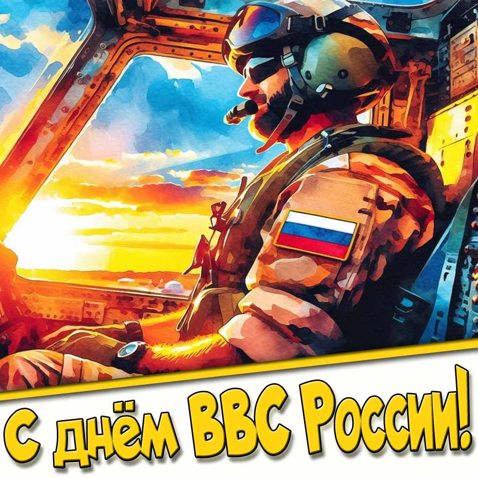 С днём ВВС России! - открытка для лётчика