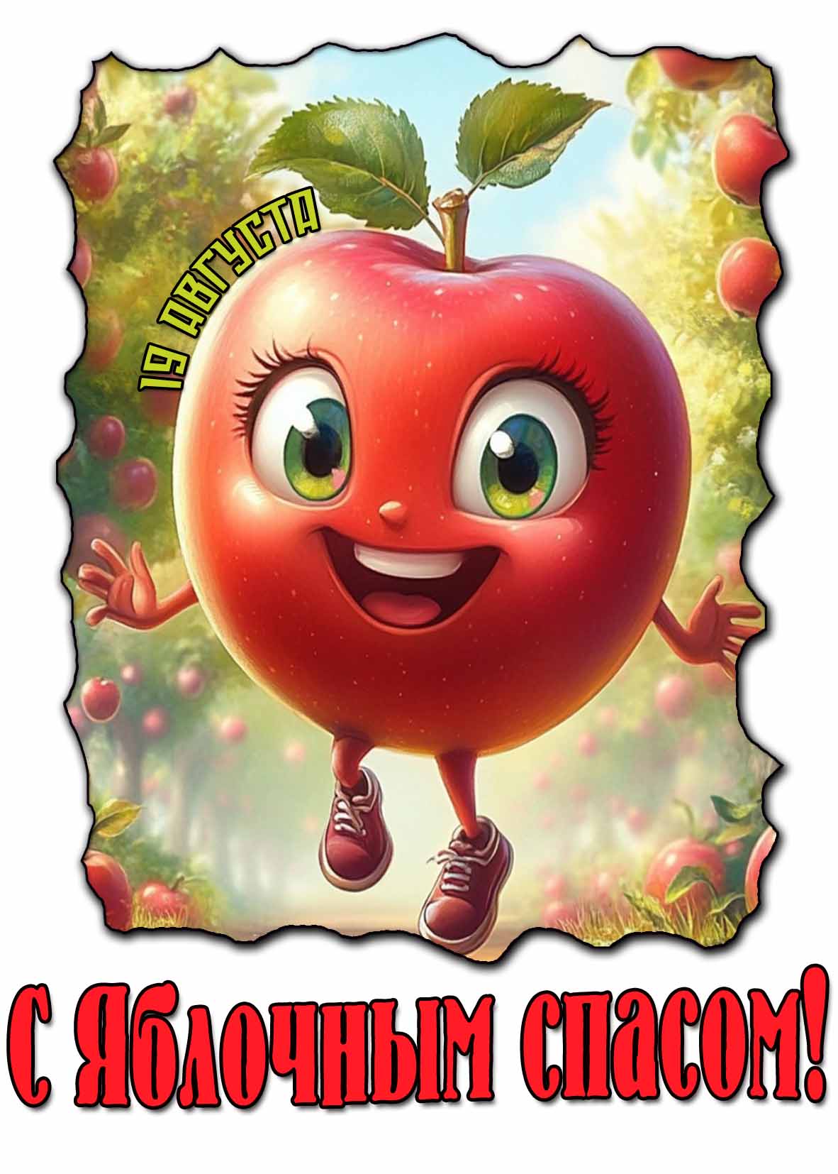 С Яблочным спасом! - прикольная открытка