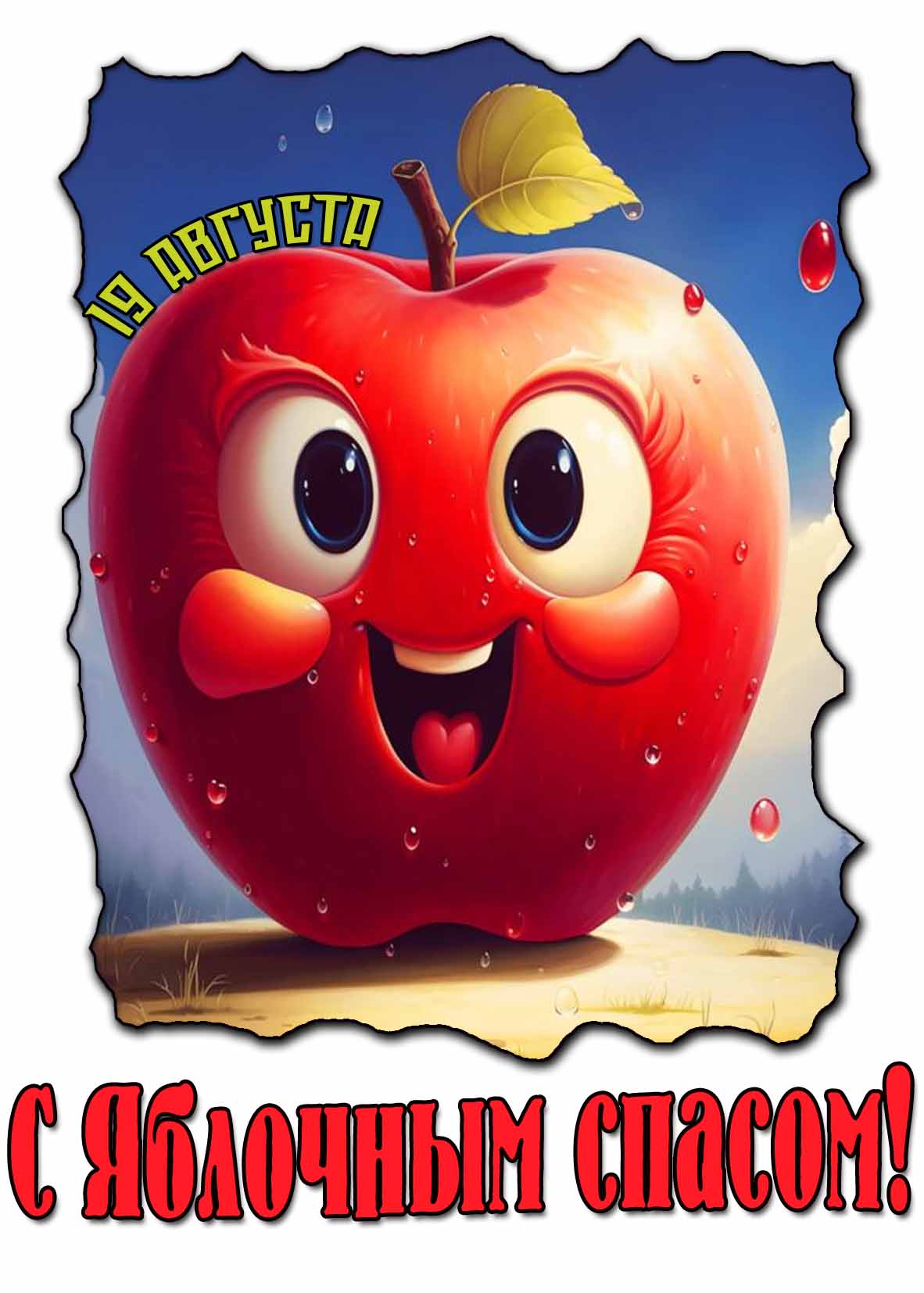 Прикольная картинка на яблочный спас
