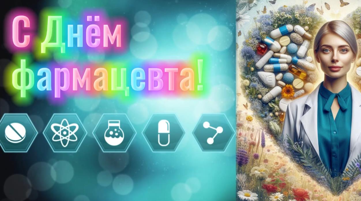 Музыкальная видео открытка с днём фармацевта