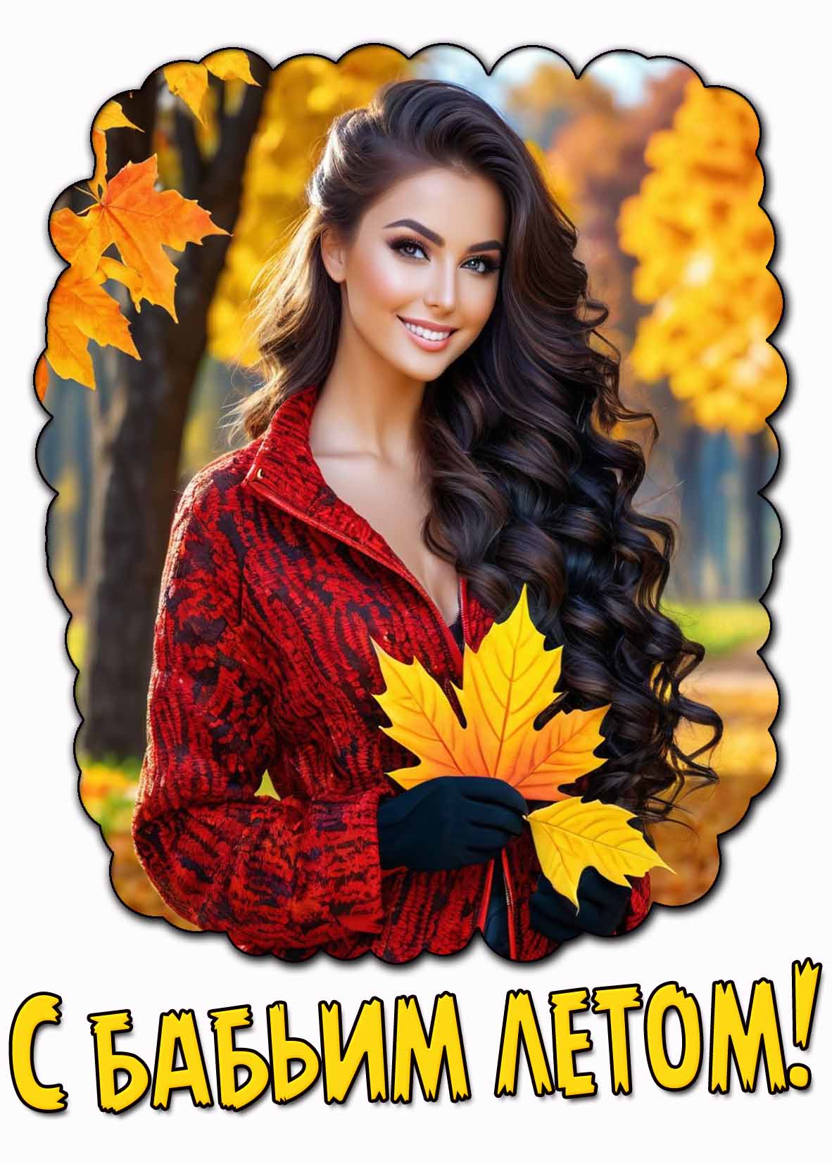 Осенняя открытка с бабьим летом