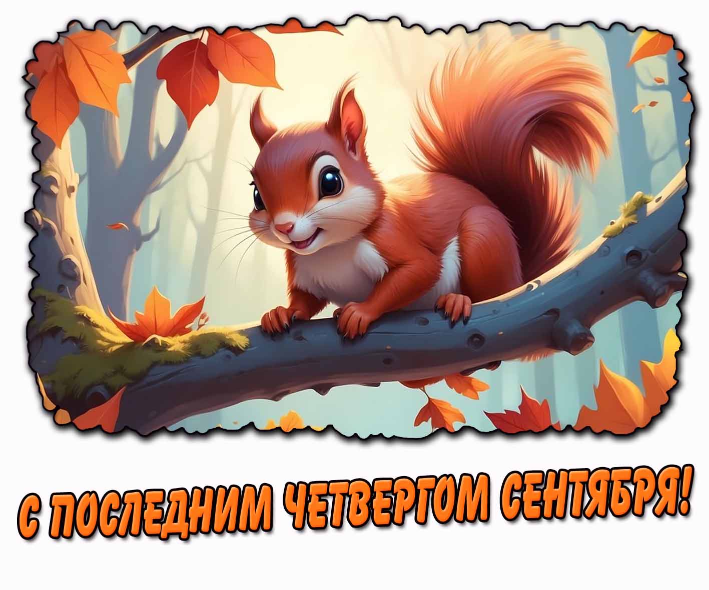 С последним четвергом сентября! - картинка с белочкой