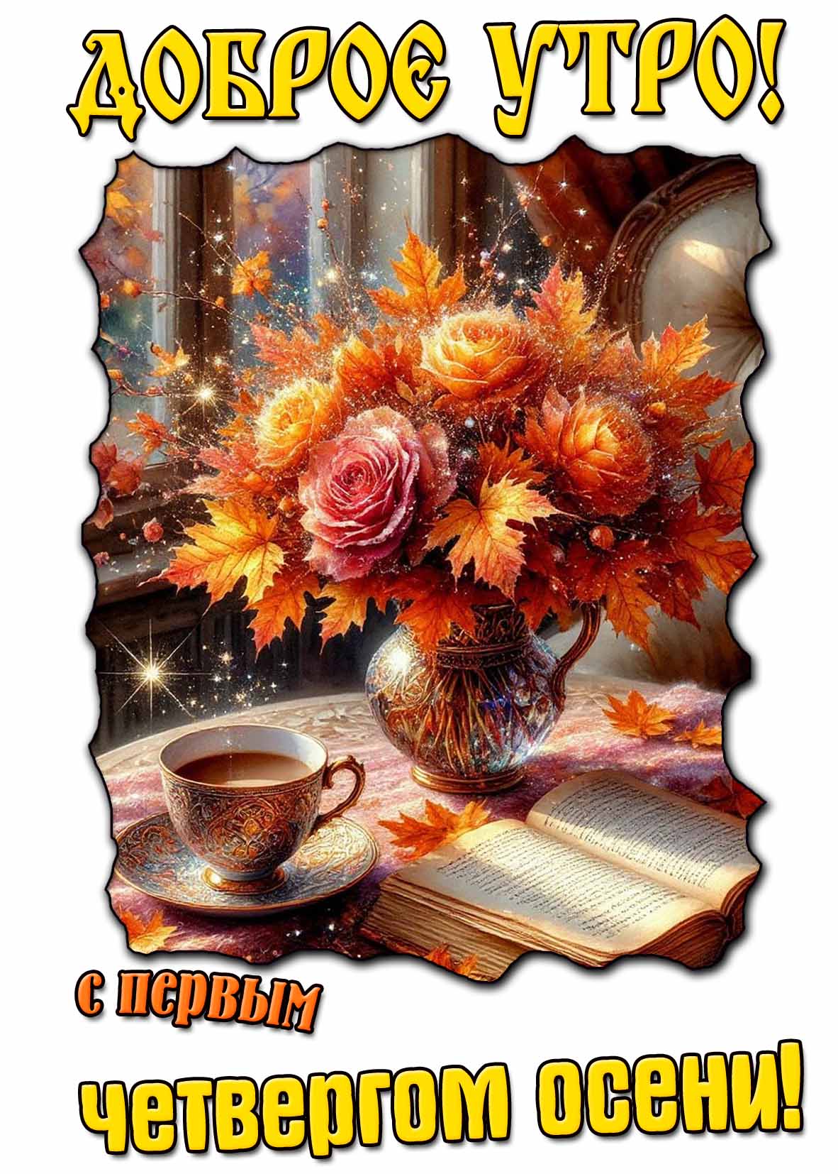 Картинка "Доброе утро! С первым четвергом осени!"