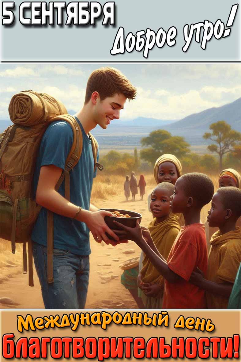 Открытка "5 сентября доброе утро! Международный день благотворительности!"