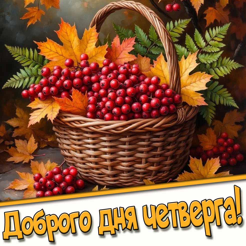 Доброго дня четверга! - осенняя открытка