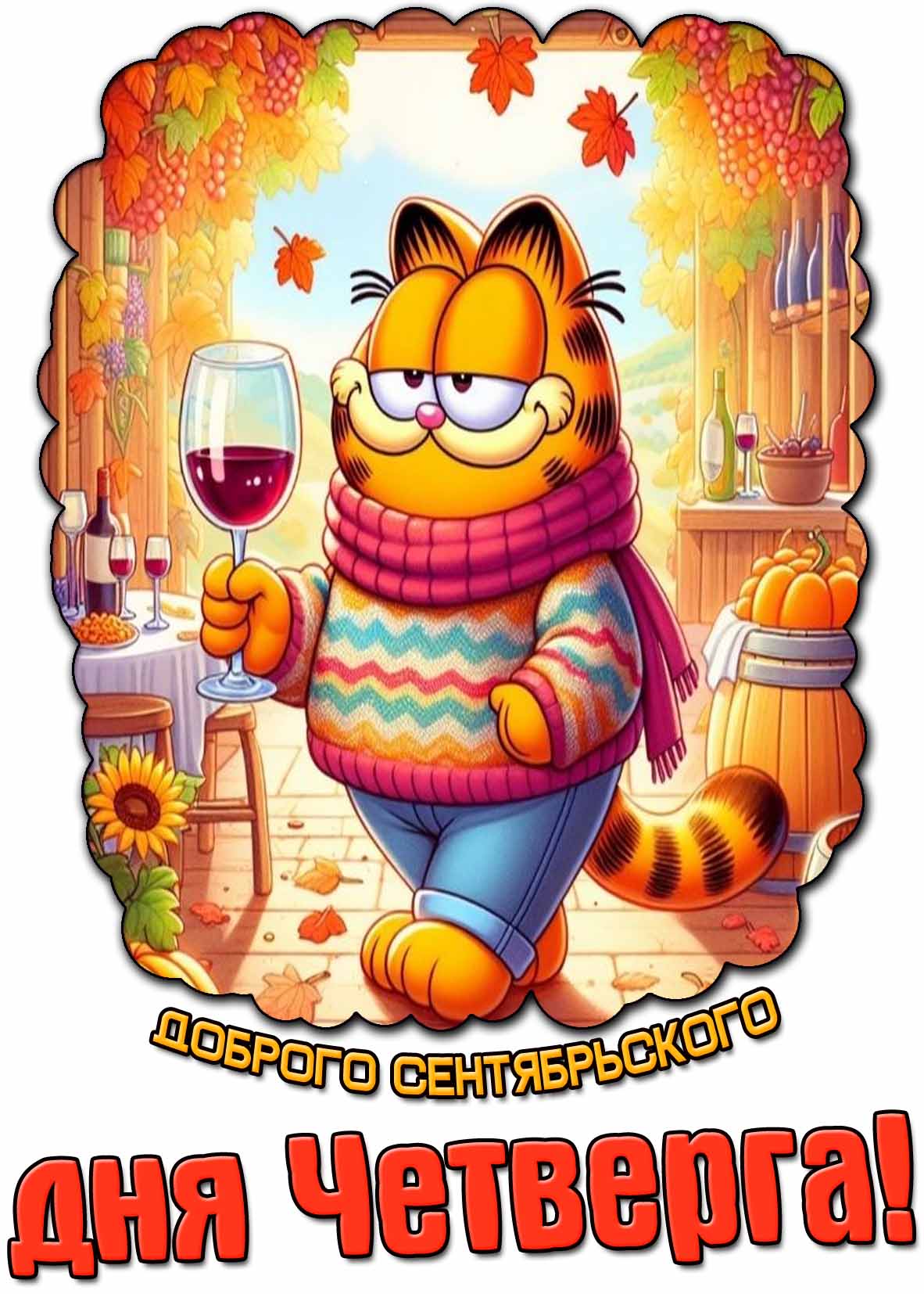 Прикольная открытка доброго сентябрьского дня четверга