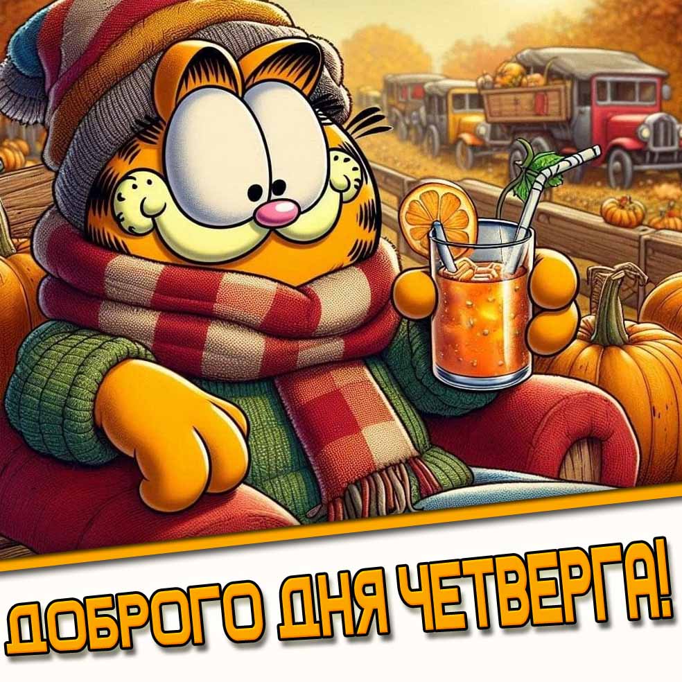 Мультяшная осенняя открытка доброго дня четверга