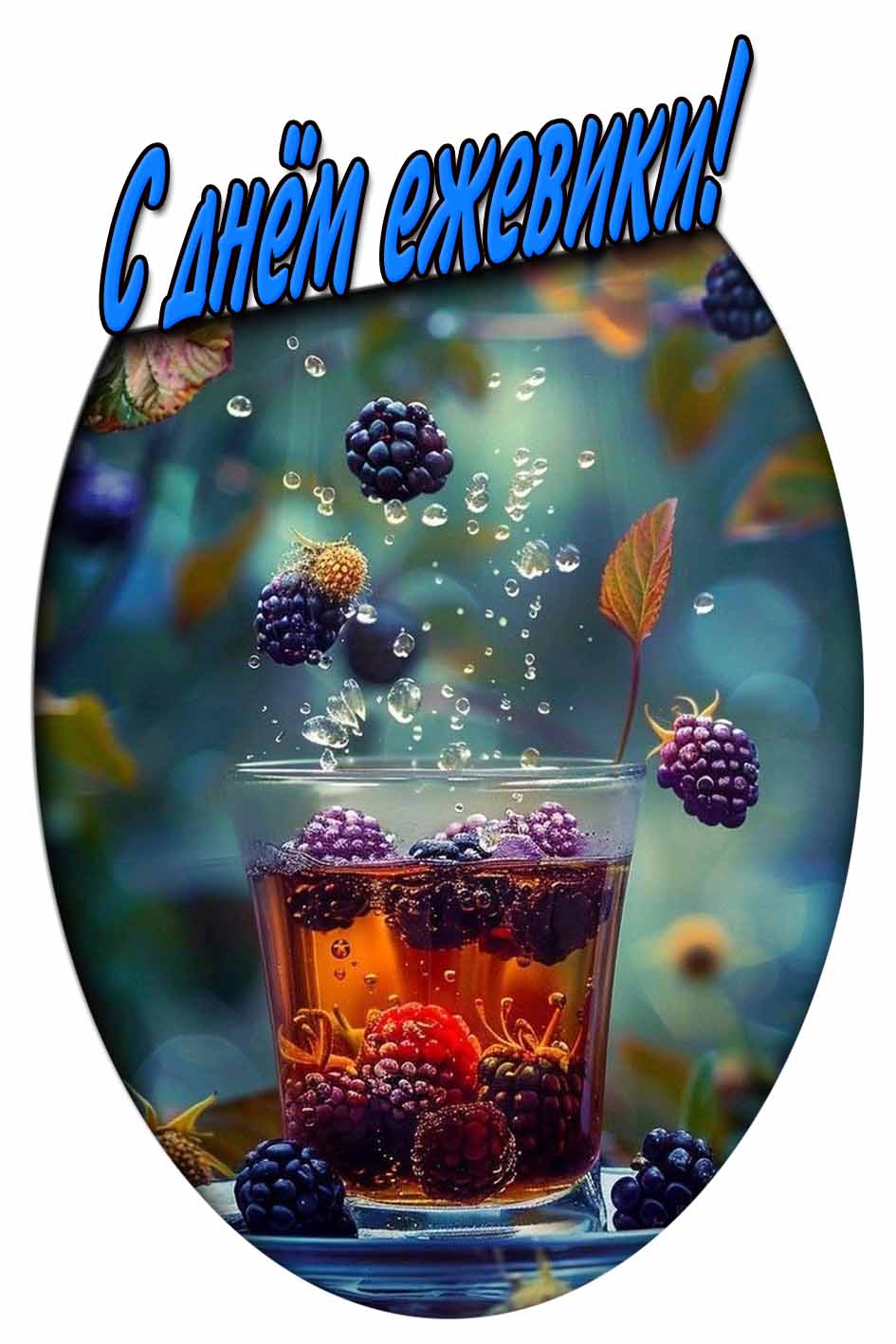 Открытка с днём ежевики