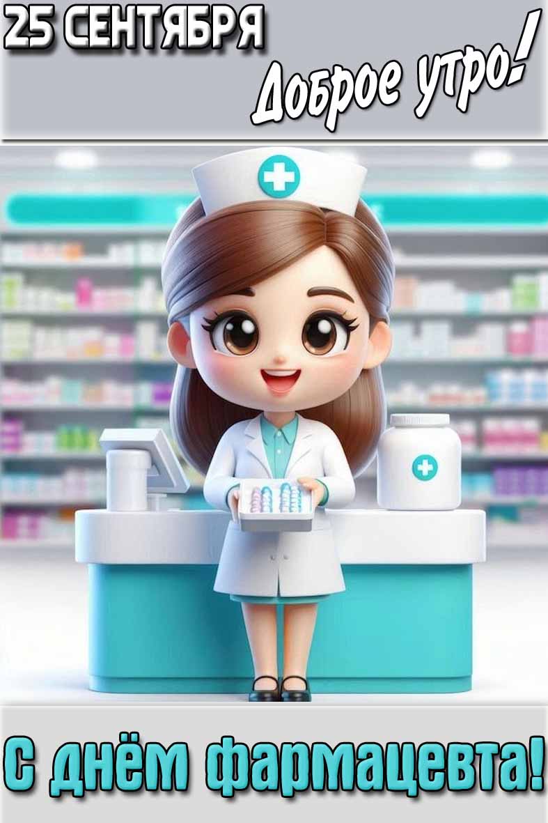 Картинка "25 сентября доброе утро! С днём фармацевта!"