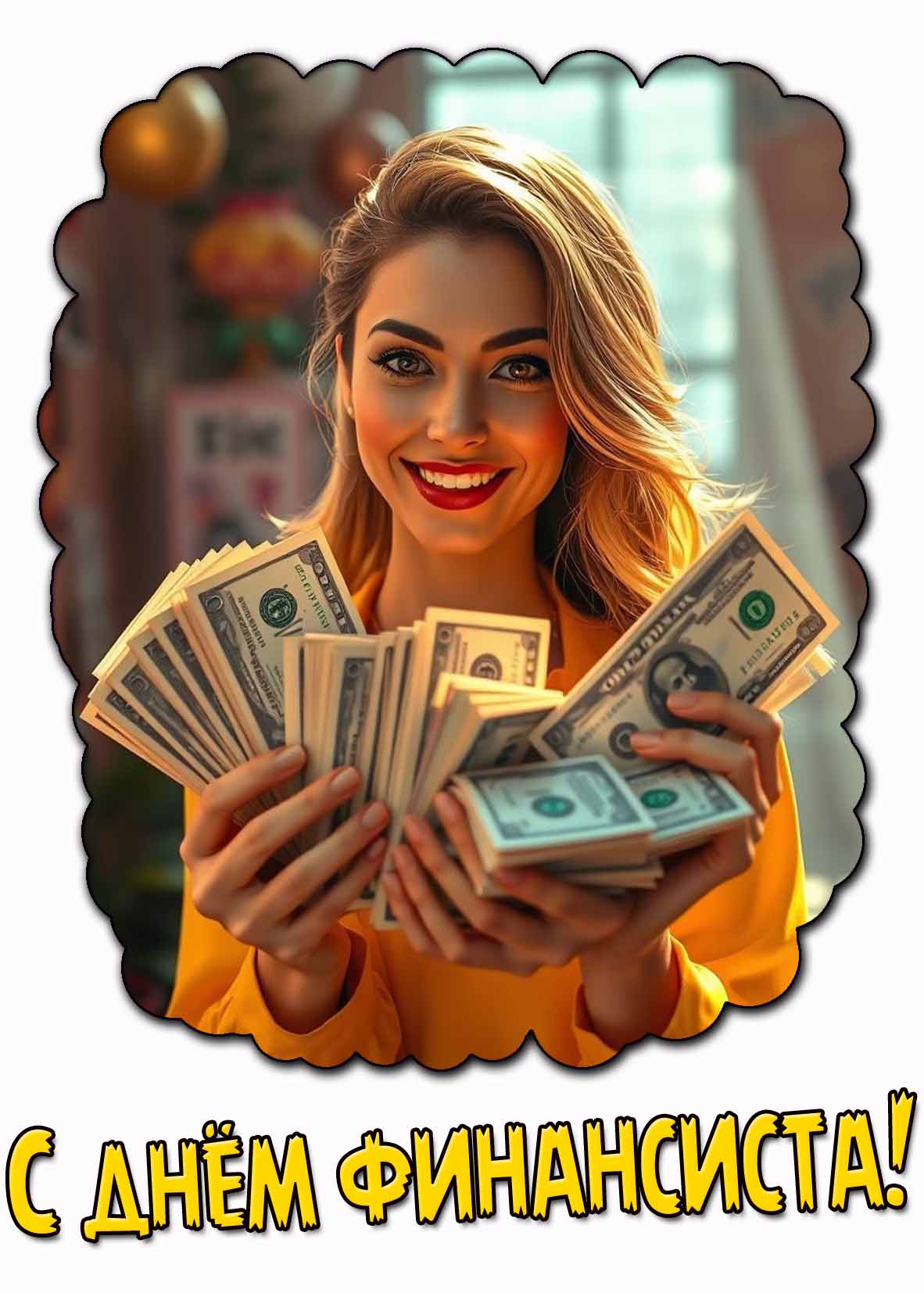 С днём финансиста! - картинка с красивой девушкой