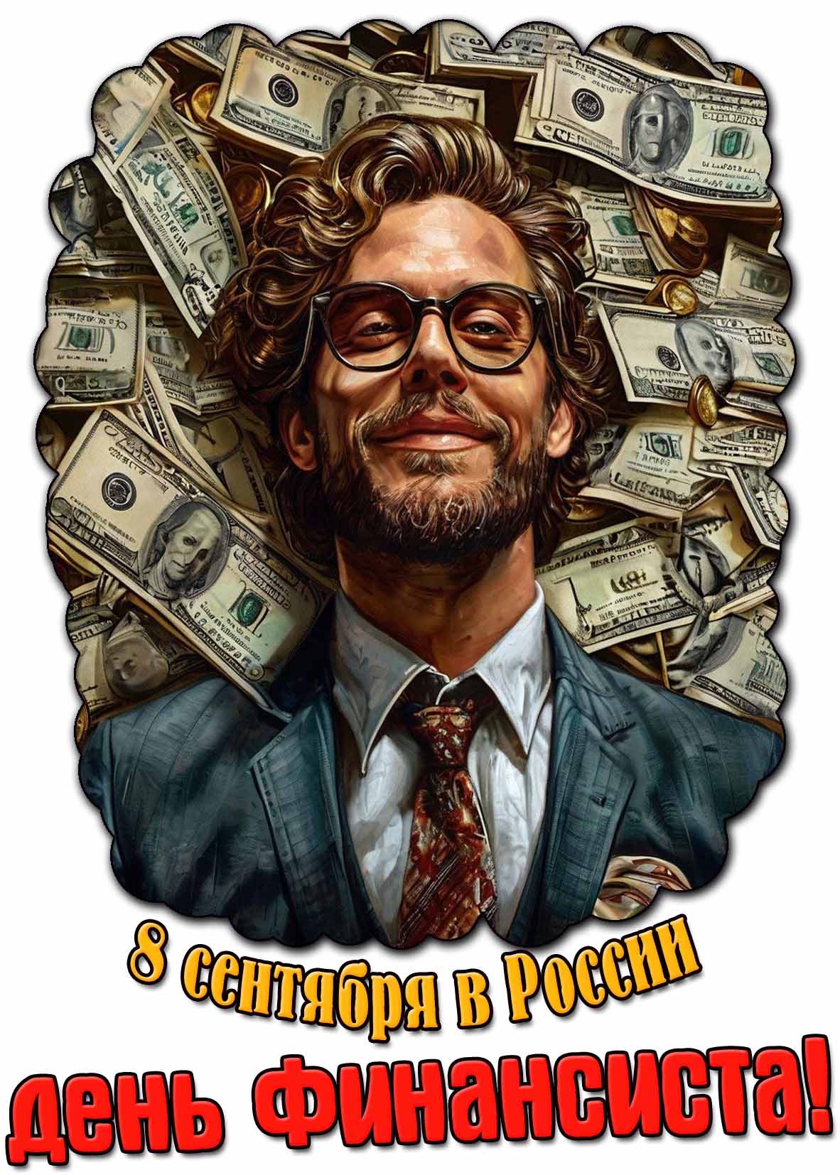 Красивая открытка на день финансиста в России - 8 сентября